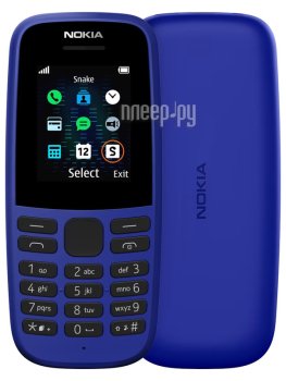 Мобильный телефон Nokia 105 (TA-1557 )DS EAC 0.048 голубой моноблок 2Sim 1.8" 120x160 Series 30+ GSM900/1800 GSM1900 FM