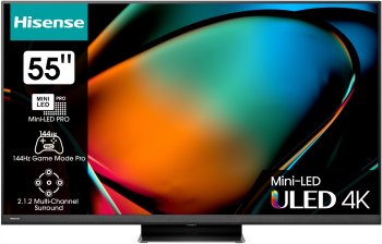 Телевизор-LCD QLED Hisense 75" 75U8KQ черный 4K Ultra HD 120Hz DVB-T DVB-T2 DVB-C DVB-S DVB-S2 WiFi Smart TV