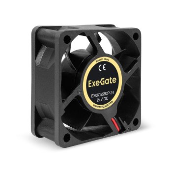 Вентилятор 24В DC ExeGate EX06025B2P-24 (60x60x25 мм, 2-Ball (двойной шарикоподшипник), 2pin, 5100RPM, 34dBA)