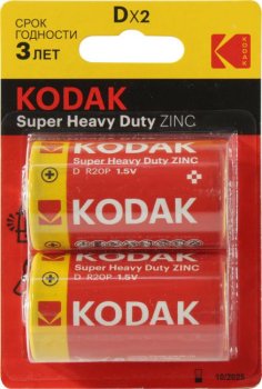 Батарейка Kodak <CAT30946385> (R20, Size D, 1.5V, zinc) <уп. 2 шт>