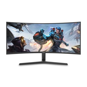 Монитор 34"; AIWA MP340G-Y Black (VA, 3440x1440, 2xHDMI+2xDP, 1 ms, 178°/178°, 250 cd/m, 4000:1, 165Hz, MM, Curved, внешн. БП)