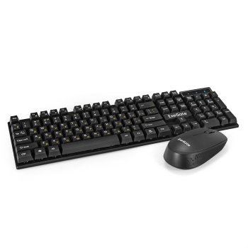 Комплект клавиатура + мышь беспроводной ExeGate Professional Standard Combo MK210 (клавиатура полноразмерная влагозащищенная 104кл. + мышь оптическая