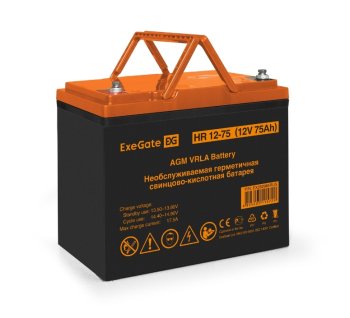 Аккумулятор для ИБП ная батарея ExeGate HR 12-75 (12V 75Ah, под болт М6) EX282984RUS