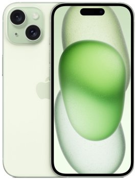 Смартфон Apple A3092 iPhone 15 128Gb зеленый моноблок 3G 4G 2Sim 6.1" 1179x2556 iOS 17 48Mpix MTLH3CH/A