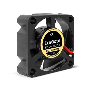 Вентилятор Exegate EX295191RUS 5В DC ExeGate ExtraPower EP03010S2P-5 (30x30x10 мм, Sleeve bearing (подшипник скольжения), 2pin, 12000RPM, 33dBA)