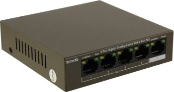 Коммутатор TENDA <TEG1105P-4-63W> 5-Port Gigabit Desktop With 4-Port PoE
