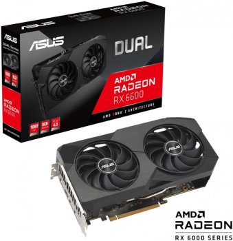 Видеокарта ASUS DUAL-RX6600-8G-V2 RX6600 8GB GDDR6,HDMI,3*DP