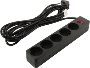 Сетевой фильтр SVEN SF-05E Black <5м> (5 розеток) <021573>