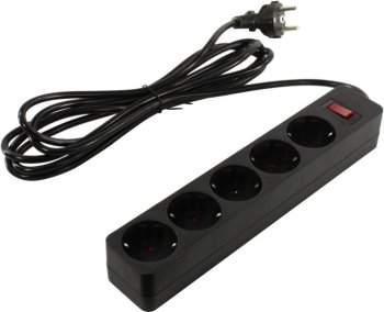 Сетевой фильтр SVEN SF-05E Black <3м> (5 розеток) <021566>