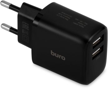 Зарядка USB-устройств Buro BUWH1 15.5W 3.1A 2xUSB универсальное черный (BUWH15S200BK)