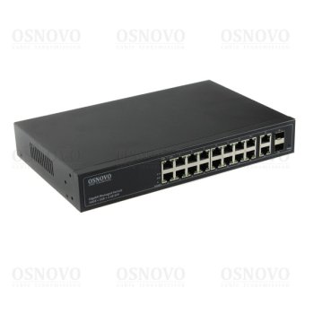 Коммутатор Osnovo SW-71802/L 2xКомбо(1000BASE-T/SFP) неуправляемый