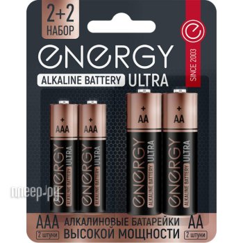 Набор батареек АА+ААА - Energy Ultra LR6+LR03/4B (4 штуки) 104981