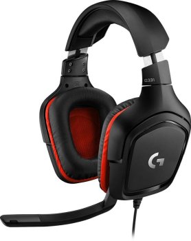 Наушники с микрофоном Logitech G331 черный/красный 2м мониторные оголовье (981-000758)