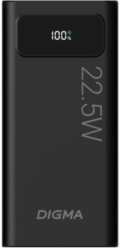 Портативный аккумулятор Digma DGPF20A 20000mAh QC3.0/PD3.0 22.5W 3A 2xUSB-A/USB-C черный (DGPF20A22PBK)