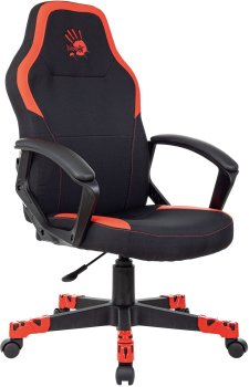 Кресло для геймера A4Tech Bloody GC-190 черный/красный текстиль/эко.кожа крестов. пластик