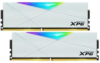 Оперативная память 32GB Adata DDR4 3200 DIMM XPG SPECTRIX D50 RGB White Gaming Memory AX4U320016G16A-DW50 Non-ECC, CL16, 1.35V, Heat Shield, Kit (2x16