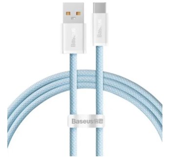 Кабель Baseus USB - Type C PD100W 2m Blue CALD000703 Тканевая оплетка