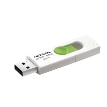 Накопитель USB A-DATA 64GB <AUV320-64G-RWHGN> UV320, USB 3.2, белый/зеленый