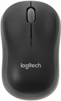 Мышь беспроводная Logitech M186 черный/серый оптическая (1000dpi) USB2.0 для ноутбука (2but)