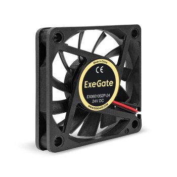 Вентилятор Exegate EX295203RUS 24В DC ExeGate EX06010S2P-24 (60x60x10 мм, Sleeve bearing (подшипник скольжения), 2pin, 3000RPM, 24.1dBA)