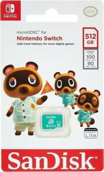 Карта памяти SDSQXAO-512G-GN3ZN MicroSDXC 512GB SanDisk Class 10 Nintendo Switch V30 A1 UHS-I U3 (100/90 Mb/s) без адаптера
