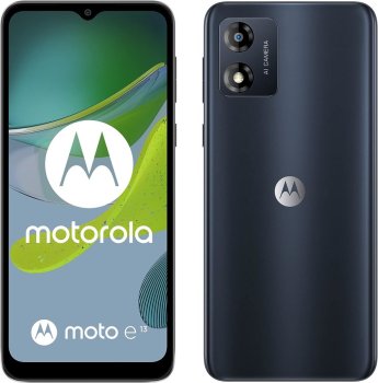 Смартфон Motorola XT2345-3 E13 64Gb 2Gb черный моноблок 3G 4G 2Sim 6.5" 720x1600 Android 13 13Mpix PAXT0023SE