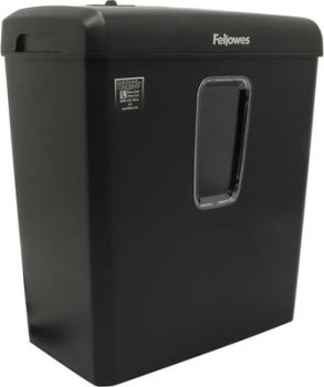 Уничтожитель бумаги Fellowes PowerShred Р-30С черный (секр.P-4) фрагменты 6лист. 15лтр. скрепки скобы пл.карты
