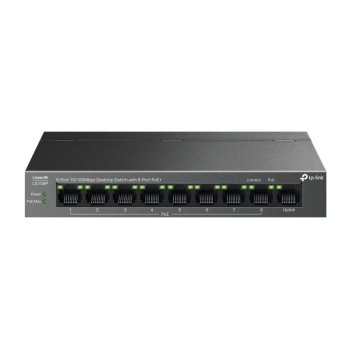Коммутатор TP-Link LS109P (L2) 9x100Мбит/с 8PoE 8PoE+ 63W неуправляемый