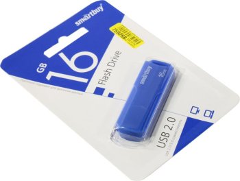 Накопитель USB SmartBuy Clue <SB16GBCLU-BU> USB2.0 Flash Drive 16Gb (RTL)