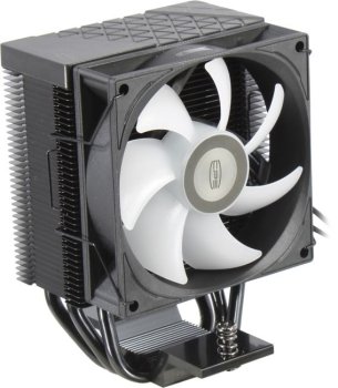 Вентилятор PCCooler R300 ARGB BK (4пин, 115x/1200/1700/18xx/AM4/AM5, 18-30дБ, 800-2200 об/мин, Al+тепл.трубки)