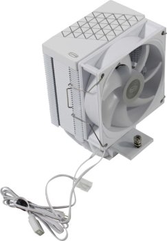 Вентилятор PCCooler R400 ARGB WH (4пин, 115x/1200/1700/18xx/AM4/AM5, 18-30дБ, 800-2200 об/мин, Al+тепл.трубки)