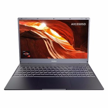 Ноутбук 15,6" Haier AX1550SD, AMD Ryzen 5 5500U (2.1 ГГц), RAM 8 ГБ, SSD 512 ГБ, DOS