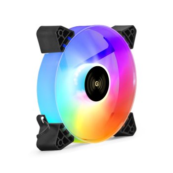 Вентилятор 12В DC с подсветкой ExeGate EX12025H3P4PYH-PWM.ARGB (120x120x25 мм, Hydraulic bearing (гидродинамический), 5V ARGB 3pin, 4pin PWM, 1200RPM,