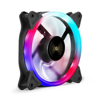 Вентилятор 12В DC с подсветкой ExeGate EX12025HM3PM.FRGB.5CRU (120x120x25 мм, Hydraulic bearing (гидродинамический), 3pin+Molex, FRGB подсветка, 24dBA