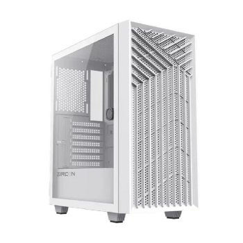 Корпус Zircon Tropez WT без БП (Midi Tower,ATX,Бел,1*USB3.0,1*USB2.0)