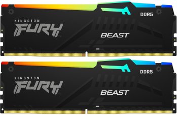 Оперативная память Kingston FURY DDR5 64GB Kit (32GBx2) 6000MT/s Beast RGB EXPO CL36 (KF560C36BBEAK2-64) (retail) KF560C36BBEAK2-64
