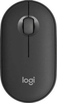 Мышь беспроводная Logitech Pebble M350S графитовый оптическая (1000dpi) silent BT/Radio USB (2but)
