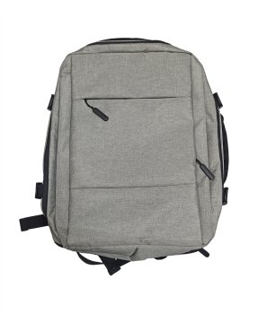Рюкзак для ноутбука -сумка 15.6" с USB серый полиэстер 3 отделения