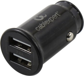 Автомобильный адаптер питания Cablexpert <MP3A-UC-CAR21> USB (Вх. DC12-24V, Вых. DC5V, 12W, 2xUSB)