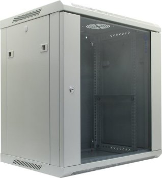 Шкаф 5bites <TC6401-12G> настенный телекоммуникационный, серый 12U 600x450, дверь стекло-металл