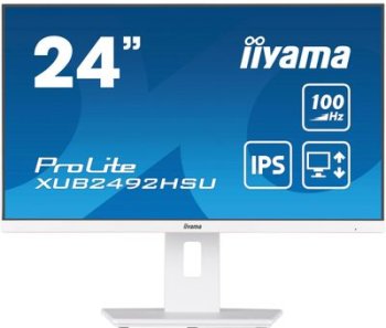 Монитор LCD Iiyama 23.8'' XUB2492HSU-W6 белый {IPS 1920x1080 100Hz 0.4ms HDMI DisplayPort USB M/M Pivot}