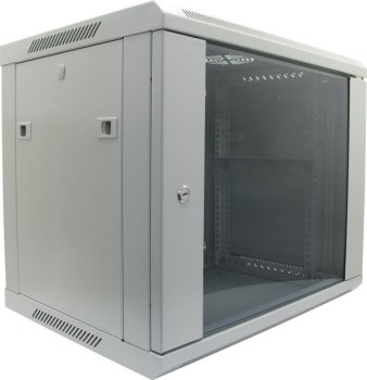 Шкаф 5bites <TC6401-09G> настенный телекоммуникационный серый 9U 600x450, дверь стекло-металл