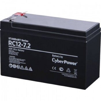 Аккумулятор для ИБП CyberPower ная батарея RC 12-7.2 12V/7.2Ah {клемма F2, ДхШхВ 151х65х94 мм, высота с клеммами 102, вес 2,2кг, срок службы 6 лет}