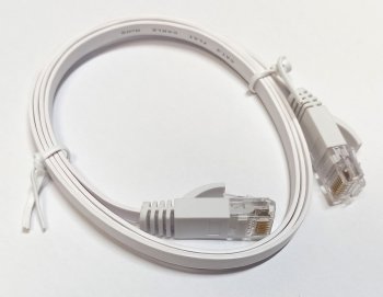 Кабель UTP Wodexun UTP 4 пары cat6 flated 1м белый RJ-45 (m)-RJ-45 (m) 1Гбит/с