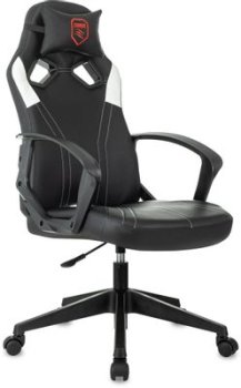 Кресло для геймера Zombie 50 черный/белый эко.кожа крестов. пластик
