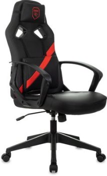 Кресло для геймера Zombie 300 черный/красный эко.кожа крестов. пластик