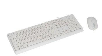 Комплект клавиатура + мышь Rapoo X130PRO клав:белый мышь:белый, 1.5м, доп. защита от влаги