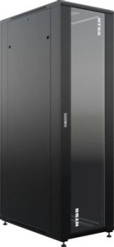 Шкаф серверный NTSS Премиум (NTSS-R42U80100GS-BL) напольный 42U 800x1000мм пер.дв.стекл металл 900кг черный 910мм 160кг 1987мм IP20 сталь