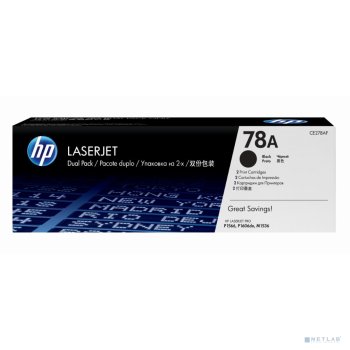 Картридж HP CE278AF/CE278AD ,Black {LJ 1566/1606dn/1536dnf, Black, (2 x 2100стр.), 2-pack} 2-pack
