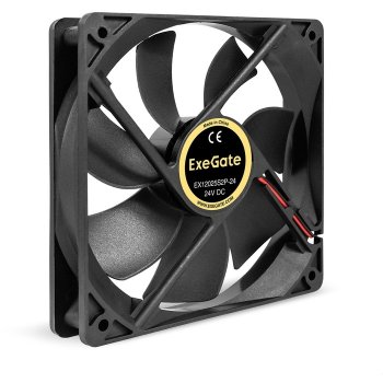 Вентилятор Exegate EX295210RUS 24В DC ExeGate EX12025S2P-24 (120x120x25 мм, Sleeve bearing (подшипник скольжения), 2pin, 2100RPM, 34.2dBA)